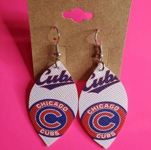 Cubs Faux Leather Earrings